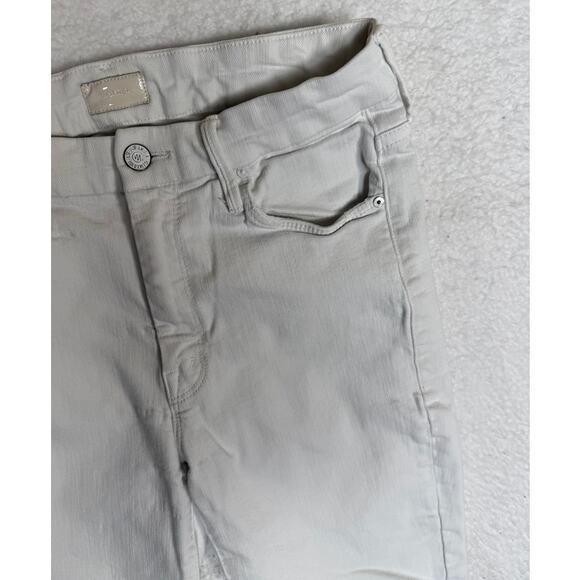 MOTHER Jeans The Looker Crop Jeans White Skinny 27 Fairest Of Them All - Picture 2 of 5